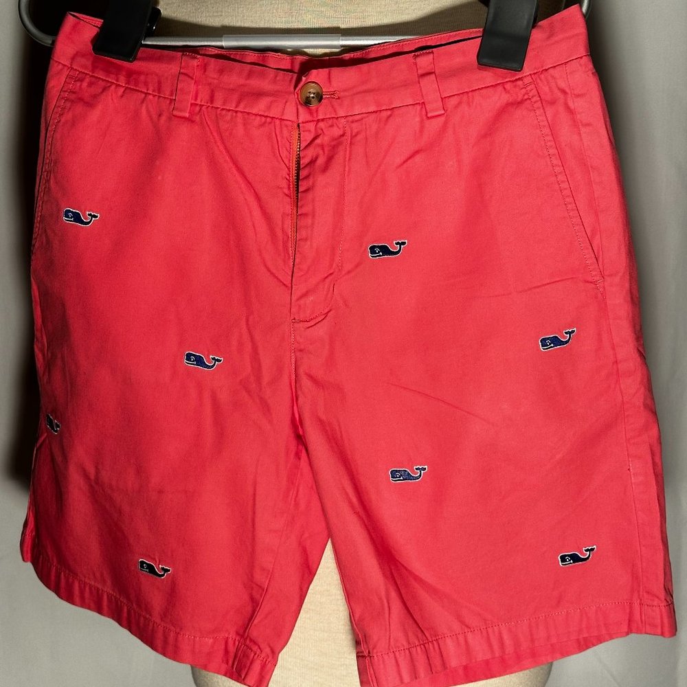 Salmon Whale Print Vineyard Vines Mens Shorts Size 32